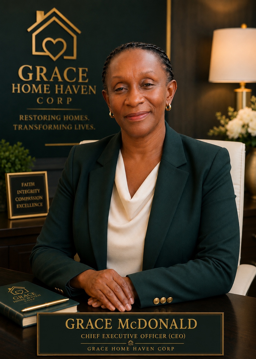 Grace McDonald, Chief Executive Officer, in a Grace Home Haven branded portrait