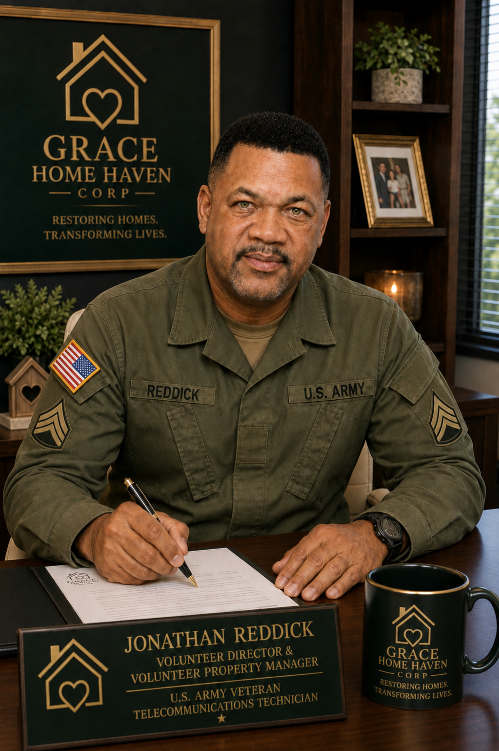 Jonathan in his Grace Home Haven veteran portrait